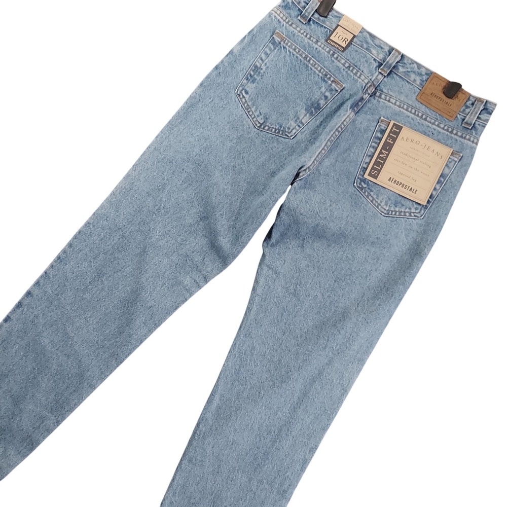 Aeropostale Aero-Jeans Women 10R Light Blue Slim Fit Tapered Low Rise Vintage